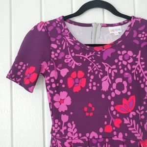 LuLaRoe Amelia Dress NWT Floral Pink Purple